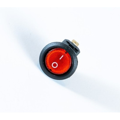 ROUND SWITCH 3PINS ON-OFF RED WITH LAMP